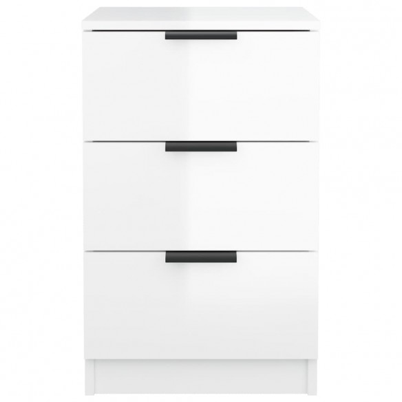 Tables de chevet 2 pcs Blanc brillant 40x36x65 cm