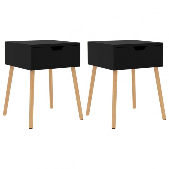 Tables de chevet 2 pcs Noir 40x40x56 cm Aggloméré