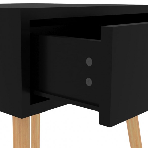 Tables de chevet 2 pcs Noir 40x40x56 cm Aggloméré