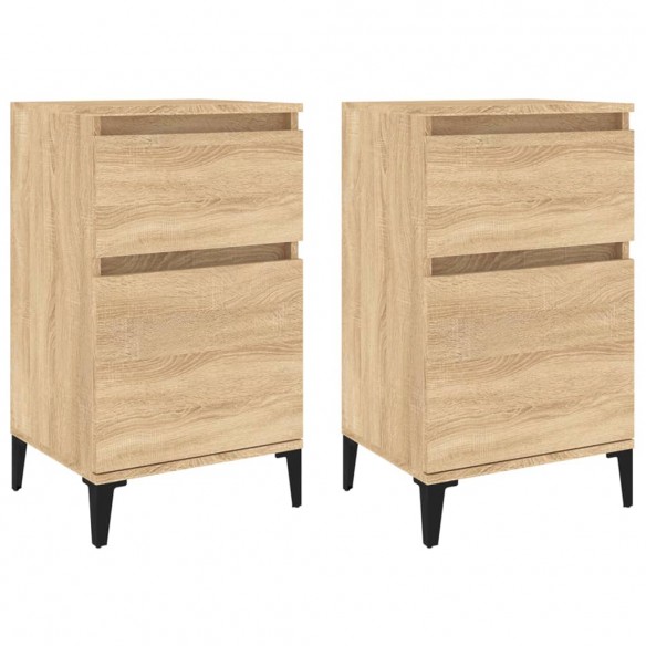 Tables de chevet 2 pcs chêne sonoma 40x35x70 cm