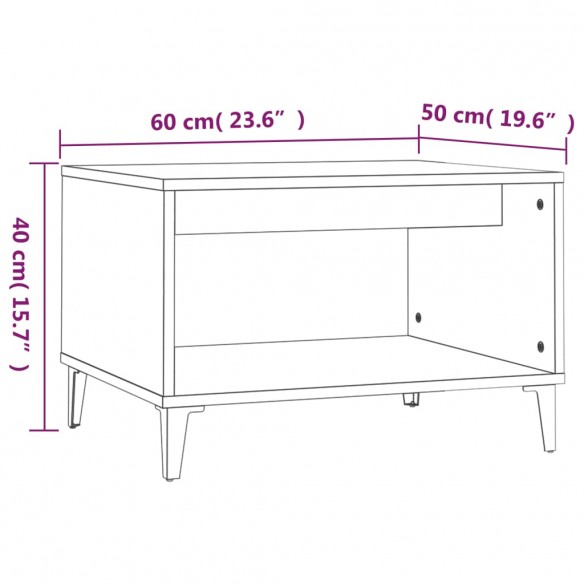 Table basse Noir 60x50x40 cm Bois d'ingénierie