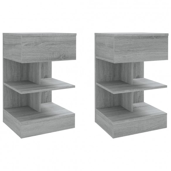 Tables de chevet 2 pcs Sonoma gris 40x35x65cm Bois d'ingénierie