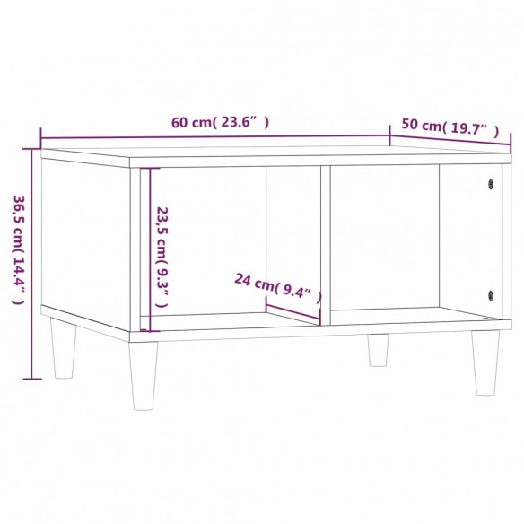 Table basse Blanc 60x50x36,5 cm Bois d'ingénierie