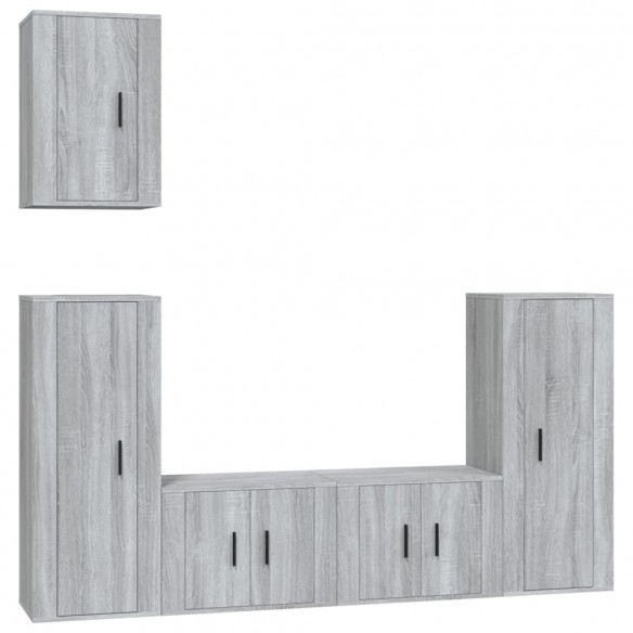 Ensemble de meubles TV 5 pcs Sonoma gris Bois d'ingénierie