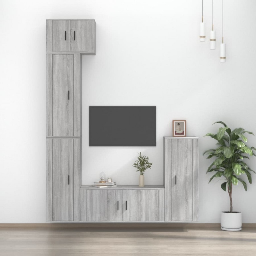 Ensemble de meubles TV 5 pcs Sonoma gris Bois d'ingénierie