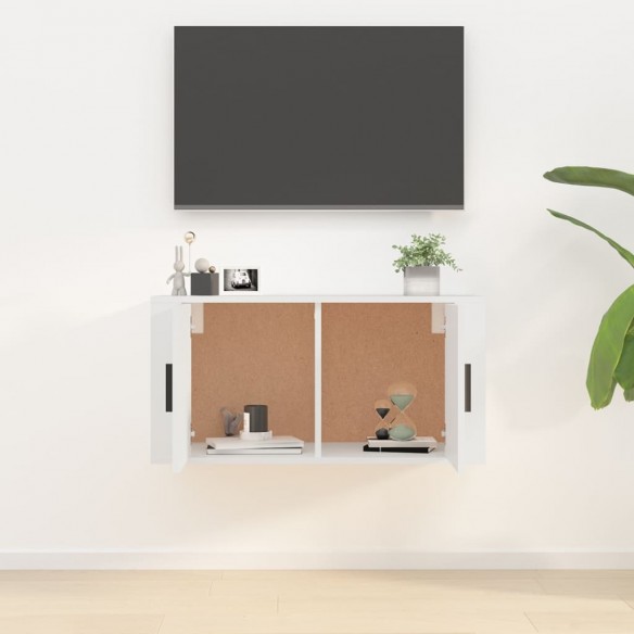 Meuble TV mural Blanc 80x34,5x40 cm