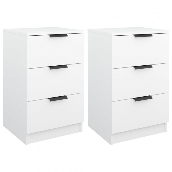 Tables de chevet 2 pcs Blanc 40x36x65 cm