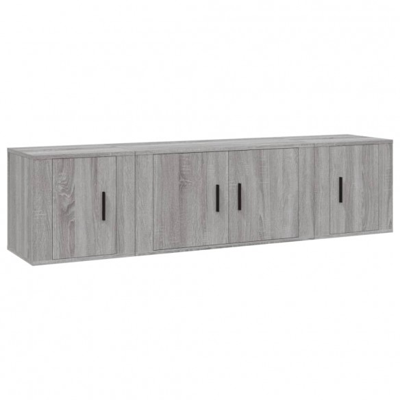 Ensemble de meubles TV 3 pcs Sonoma gris Bois d'ingénierie