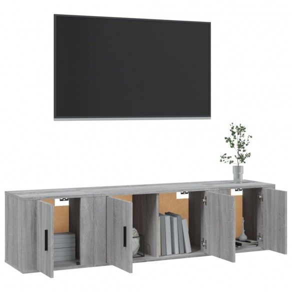 Ensemble de meubles TV 3 pcs Sonoma gris Bois d'ingénierie