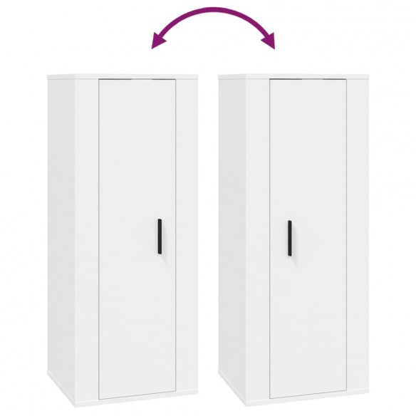 Ensemble de meubles TV 6 pcs Blanc Bois d'ingénierie