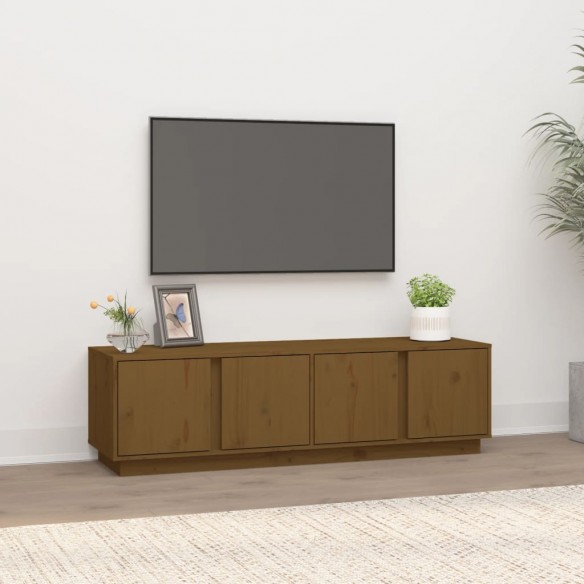 Meuble TV Marron miel 140x40x40 cm Bois de pin massif