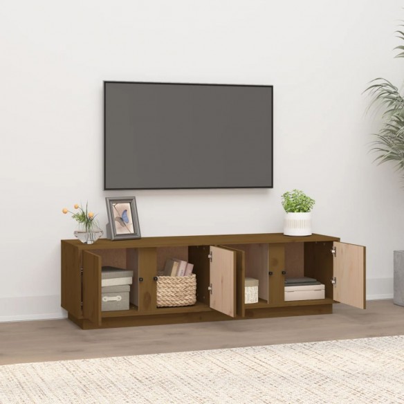 Meuble TV Marron miel 140x40x40 cm Bois de pin massif