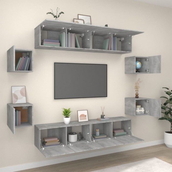 Ensemble de meubles TV 8 pcs Sonoma gris Bois d'ingénierie