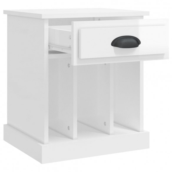 Tables de chevet 2 pcs blanc brillant 43x36x50 cm