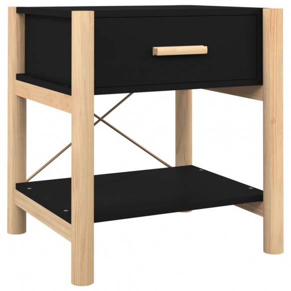 Tables de chevet 2 pcs Noir 42x38x45 cm Bois d’ingénierie