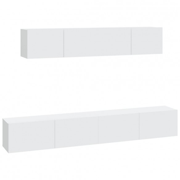 Ensemble de meubles TV 4 pcs Blanc Bois d'ingénierie