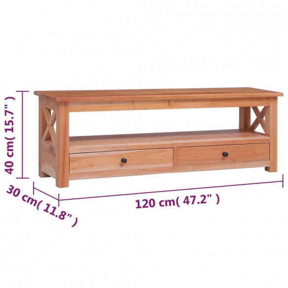 Meuble TV 120 x 30 x 40 cm Bois d'acajou massif