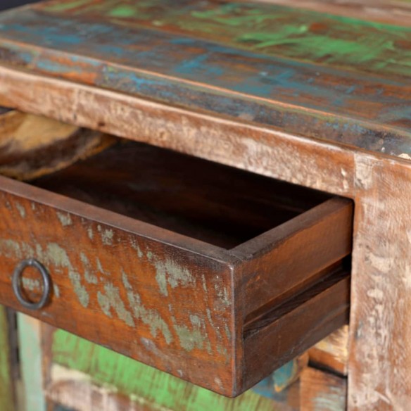 Table de coin avec 1 tiroir et 1 porte Bois de récupération