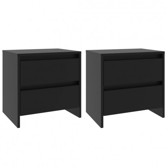 Tables de chevet 2 pcs Noir 45x34,5x44,5 cm Aggloméré