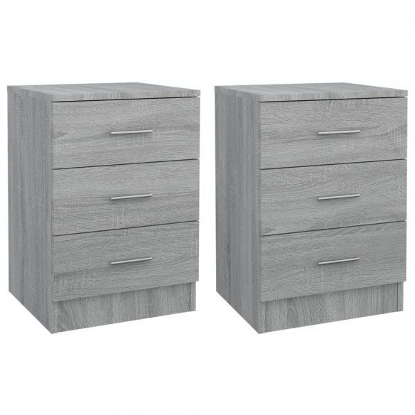 Tables de chevet 2 pcs Sonoma gris 38x35x56cm Bois d'ingénierie