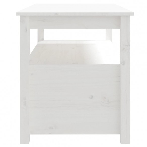 Table basse Blanc 102x49x55 cm Bois massif de pin