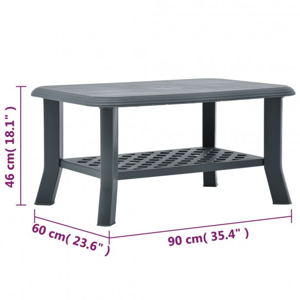 Table basse Vert 90 x 60 x 46 cm Plastique