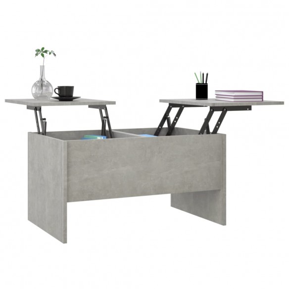 Table basse Gris béton 80x50x42,5 cm Bois d'ingénierie