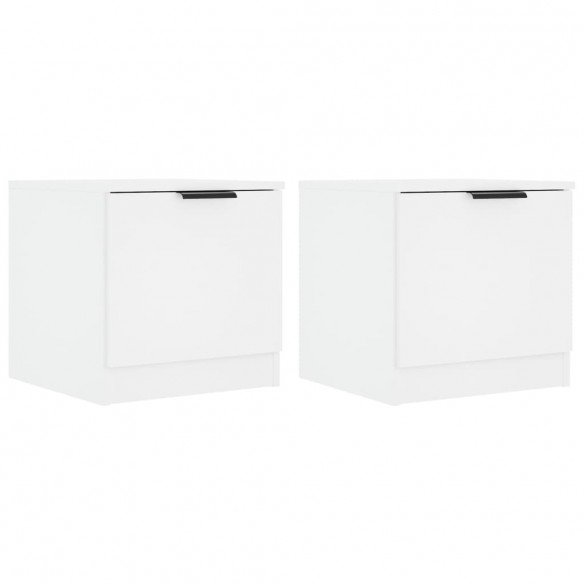 Tables de chevet 2 pcs Blanc 40x39x40 cm