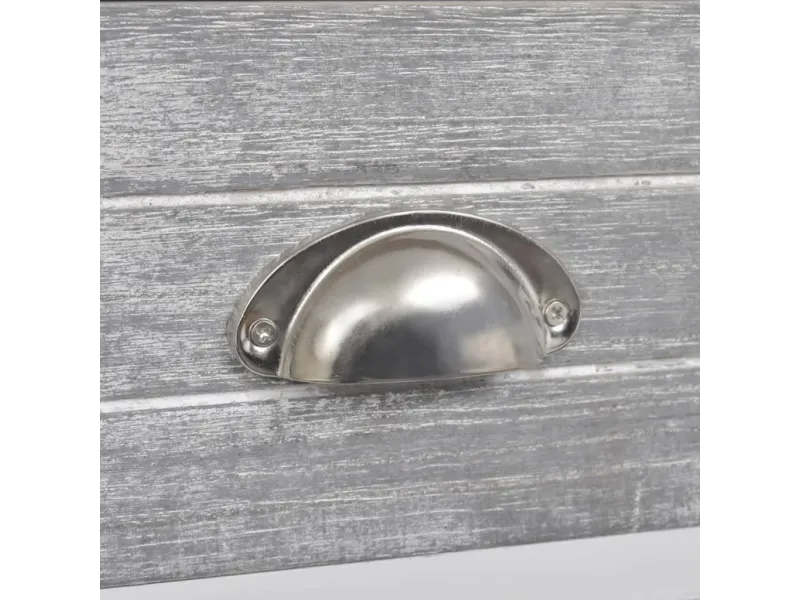 Table de chevet avec 1 tiroir Gris et blanc