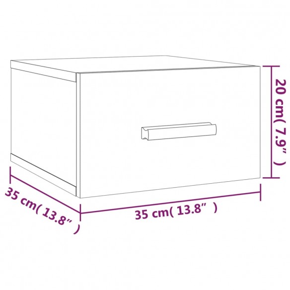 Tables de chevet murales 2 pcs sonoma gris 35x35x20 cm