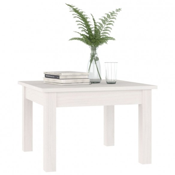 Table basse Blanc 45x45x30 cm Bois massif de pin