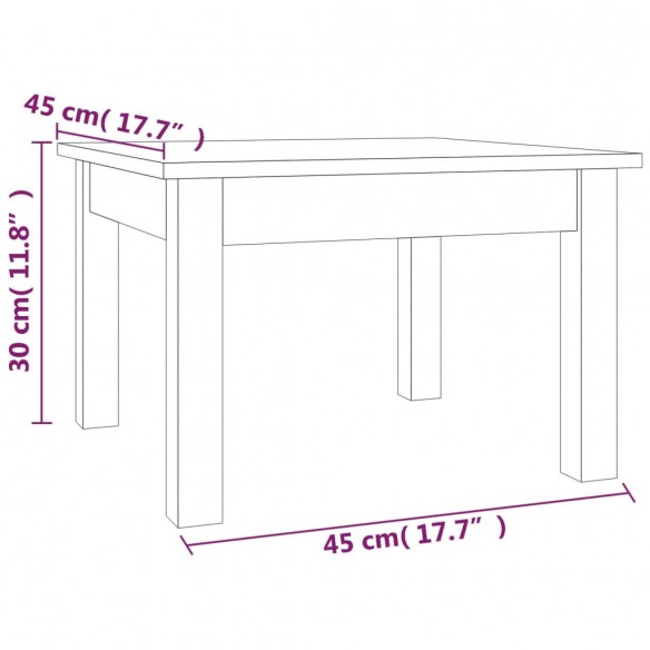 Table basse Blanc 45x45x30 cm Bois massif de pin