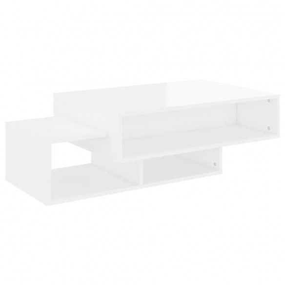 Table basse Blanc brillant 105x55x32 cm Aggloméré