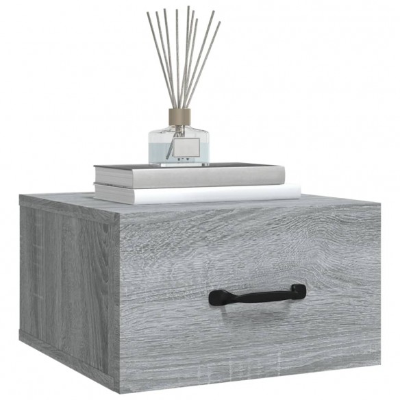 Table de chevet murale Sonoma gris 35x35x20 cm