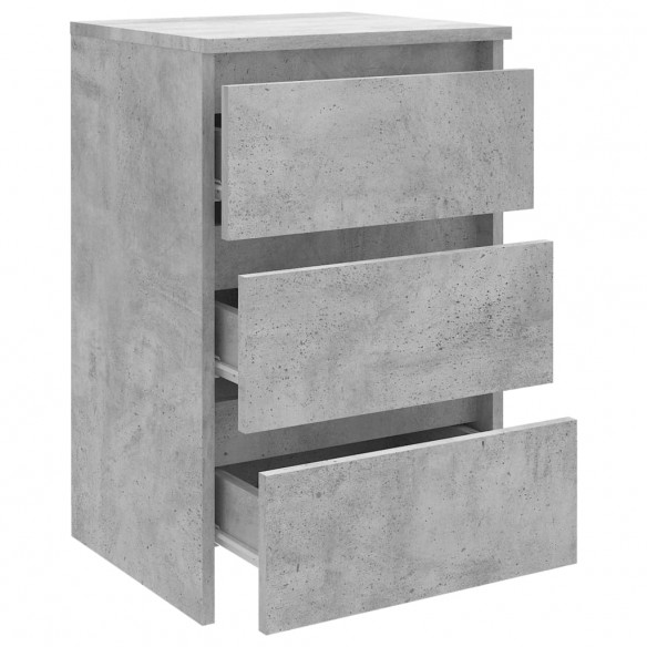 Tables de chevet 2 pcs Gris béton 40x35x62,5 cm Aggloméré