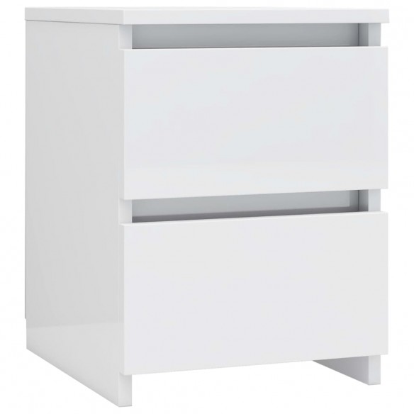 Tables de chevet 2 pcs Blanc brillant 30 x 30 x 40 cm Aggloméré