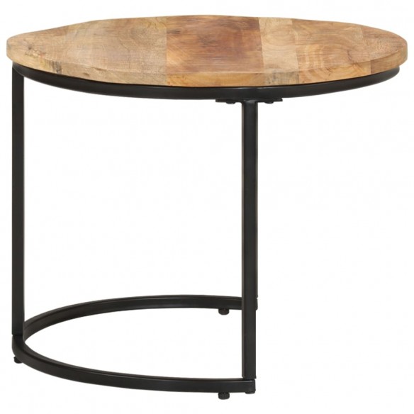 Tables gigognes 2 pcs Bois de manguier brut