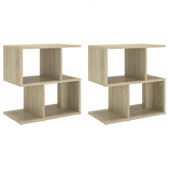 Tables de chevet 2 pcs Chêne sonoma 50x30x51,5 cm Aggloméré