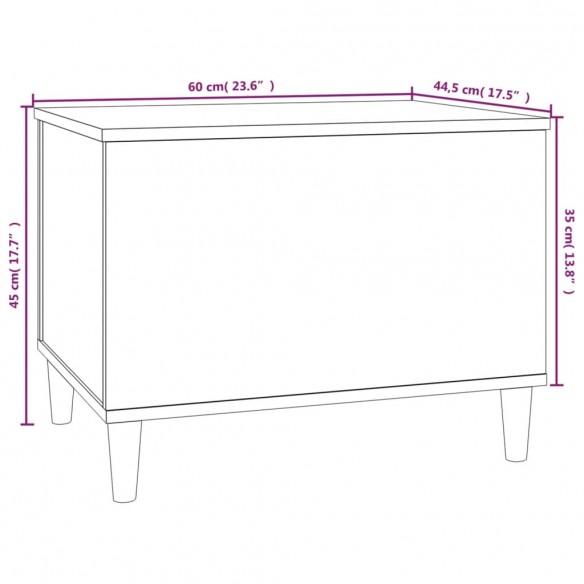 Table basse Noir 60x44,5x45 cm Bois d'ingénierie