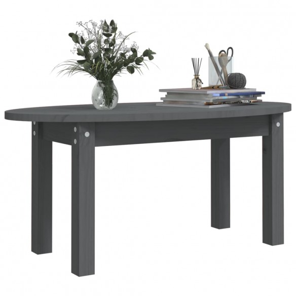 Table basse Gris 80x40x35 cm Bois massif de pin