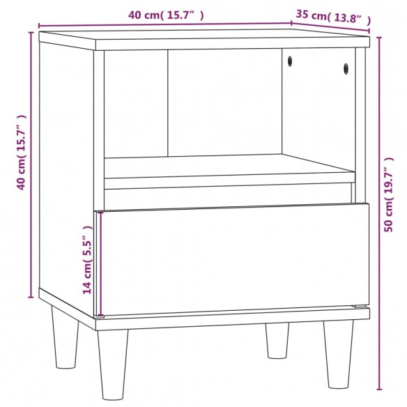 Tables de chevet 2 pcs Blanc 40x35x50 cm