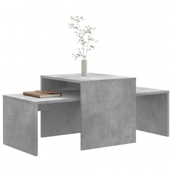 Ensemble de tables basses Gris béton 100x48x40 cm Aggloméré