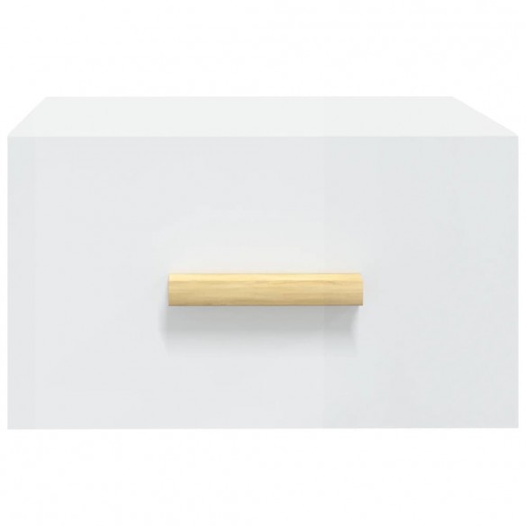 Tables de chevet murales 2 pcs blanc brillant 35x35x20 cm