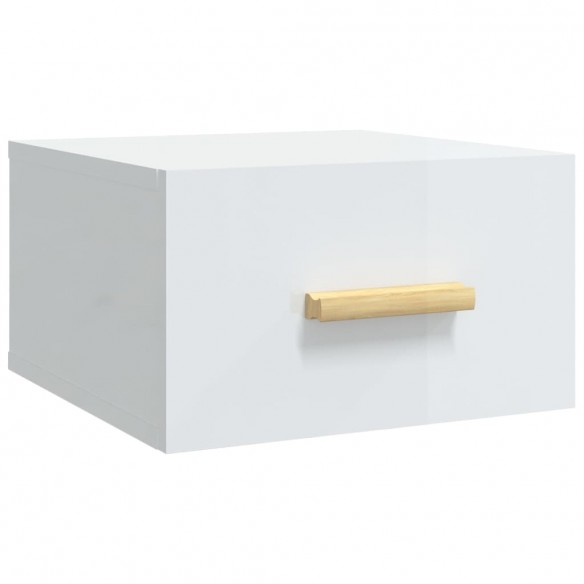 Tables de chevet murales 2 pcs blanc brillant 35x35x20 cm