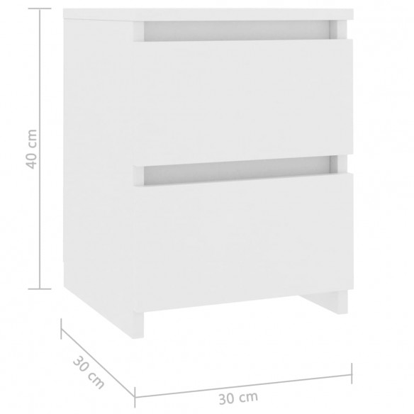 Table de chevet Blanc 30 x 30 x 40 cm Bois d'ingénierie