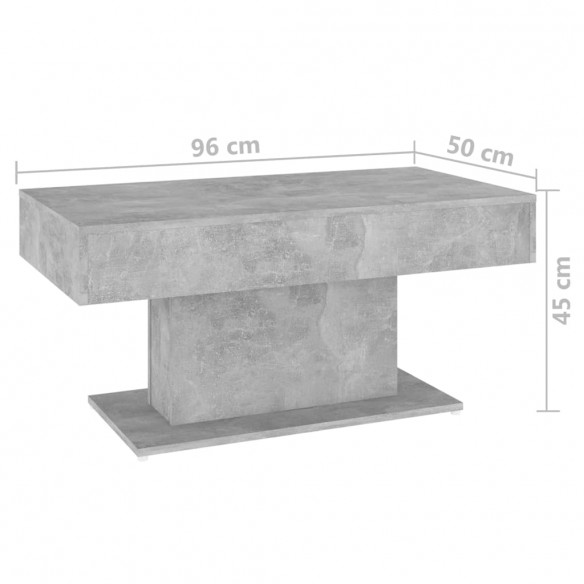 Table basse Gris béton 96x50x45 cm Aggloméré