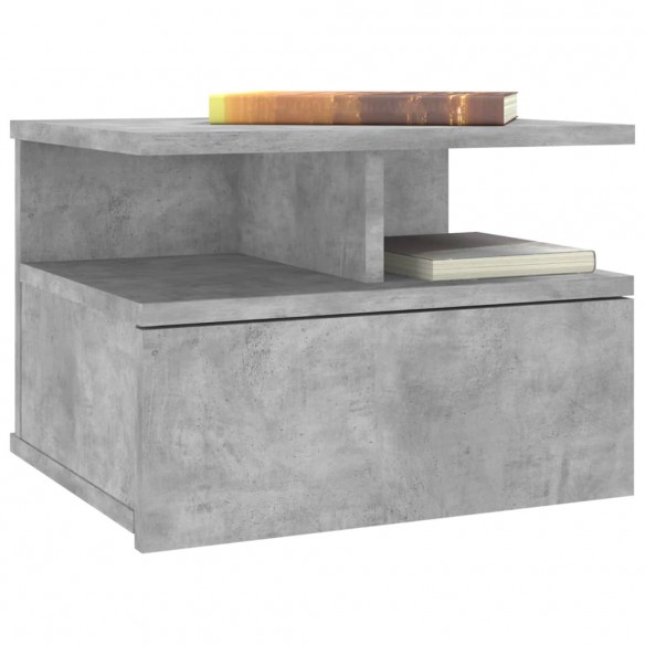 Tables de chevet flottantes 2 pcs Gris béton 40x31x27 cm Aggloméré