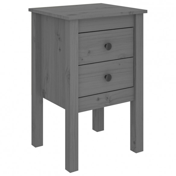 Tables de chevet 2 pcs Gris 40x35x61,5 cm Bois de pin massif