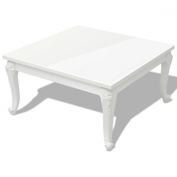 Table basse 80 x 80 x 42 cm Laquée Blanc