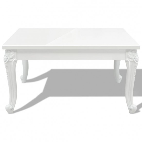 Table basse 80 x 80 x 42 cm Laquée Blanc